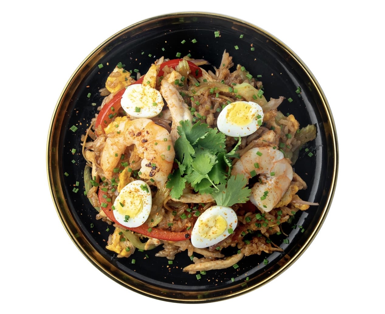 Жареный рис с курицей и креветками фото21